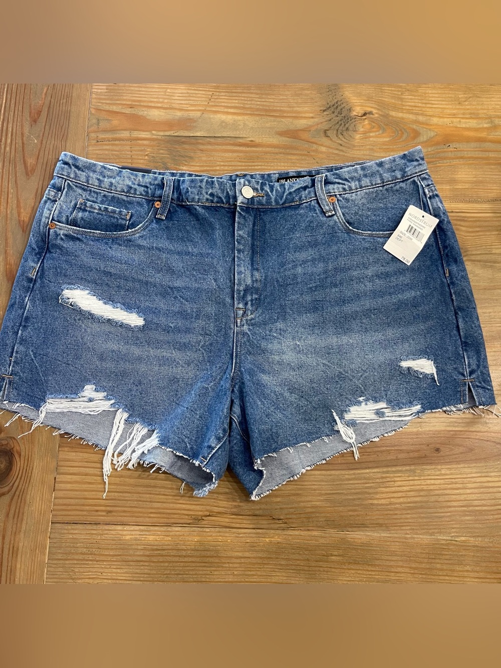 Blank NYC “The Barrow” Distressed Denim Cutoff Shorts